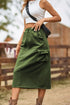 'Solana' Drawstring Waist Slit Denim Skirt - Celes Fashion